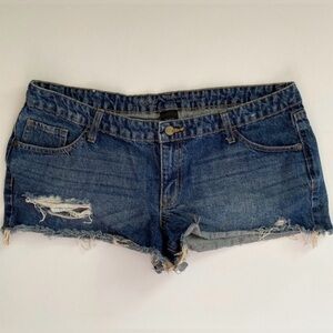 Mossimo Supply Co. Low Rise Distressed  Jean Shorts Size 18 (Fits 16)